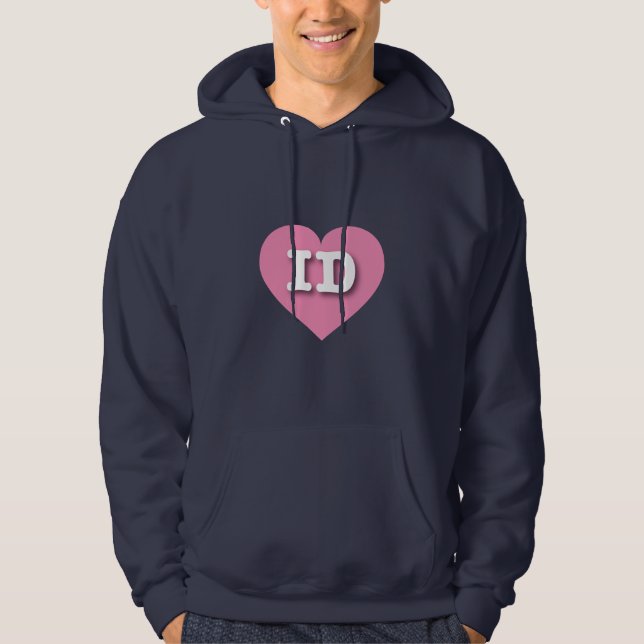 Idaho Pink Heart - I Liebe ID Hoodie (Vorderseite)