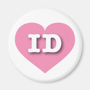 Idaho Pink Heart - I Liebe ID Magnet
