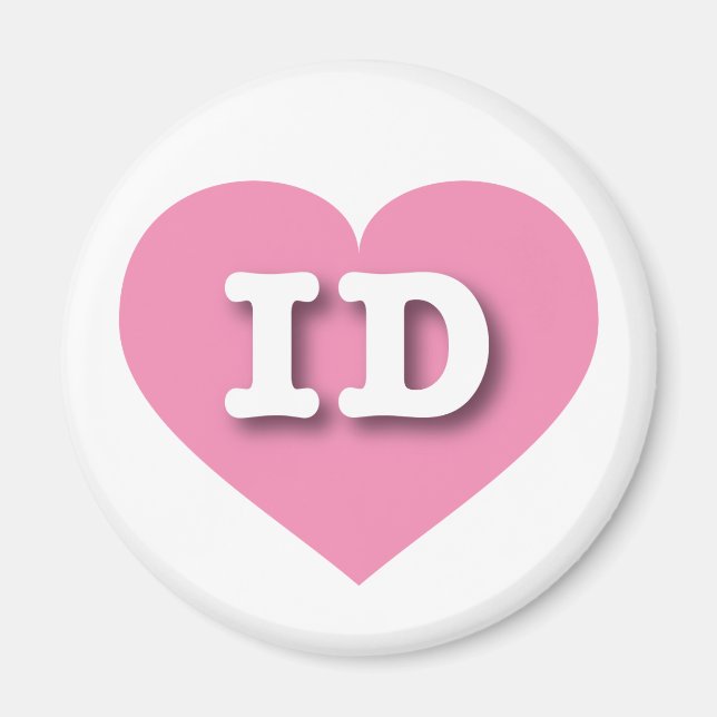 Idaho Pink Heart - I Liebe ID Magnet (Vorne)