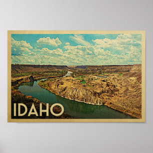 Idaho Poster - Schlange Fluss Canyon Vintag