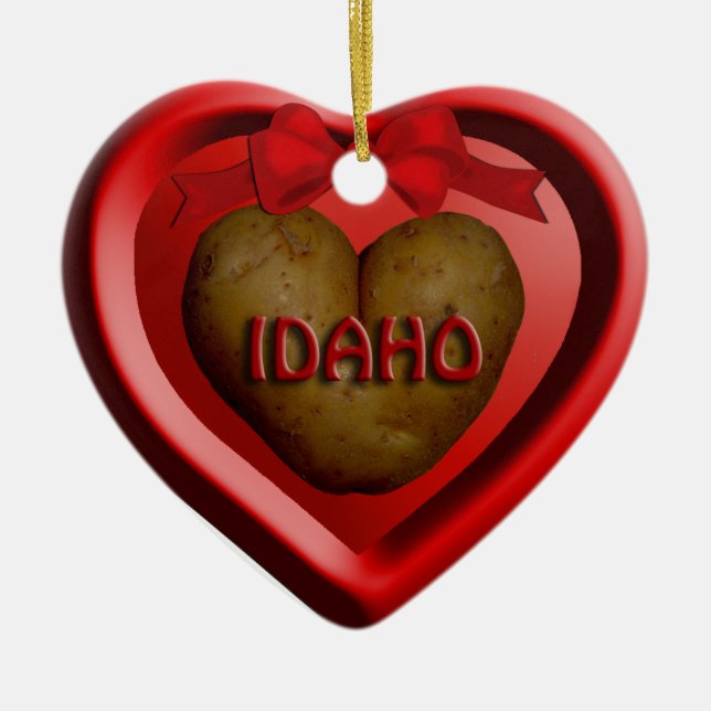 Idaho Potato Herz Weihnachtsdekoration Keramikornament (Vorne)