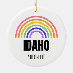 Idaho - Reisen - Staat - Boise - Retro - Karte Keramik Ornament