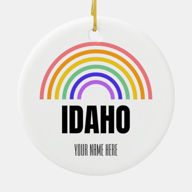 Idaho - Reisen - Staat - Boise - Retro - Karte Keramik Ornament (Hinten)