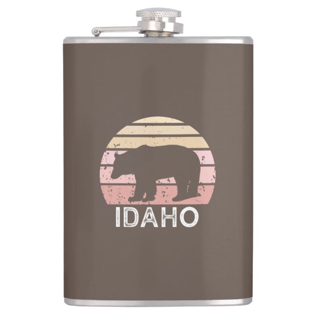 Idaho Retro Bear Flachmann (Vorderseite)
