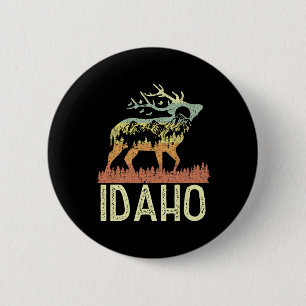 Idaho Retro Mountain Vintage-Elch-Wanderung Männer Button