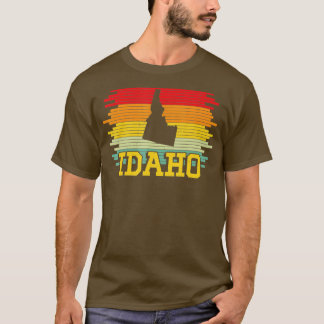 Idaho Retro Vintag Sunset US Staat Idaho Silhouet T-Shirt