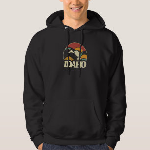 Idaho Retro Vintage Außenanlagen Berggrafische Räu Hoodie