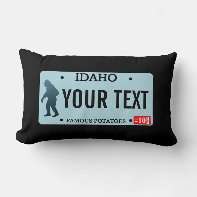 Idaho Sasquatch Lizenzschild Lendenkissen (Vorderseite)