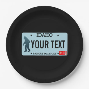 Idaho Sasquatch Lizenzschild Pappteller