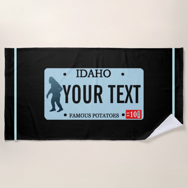 Idaho Sasquatch Lizenzschild Strandtuch (Vorderseite)