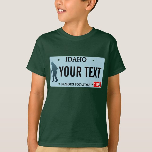 Idaho Sasquatch Lizenzschild T-Shirt (Vorderseite)