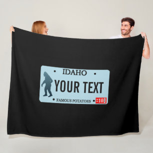 Idaho Sasquatch Nummernschild Fleecedecke