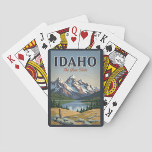 Idaho Sawtooth-Gebirgskette Illustration Reise Kun Spielkarten