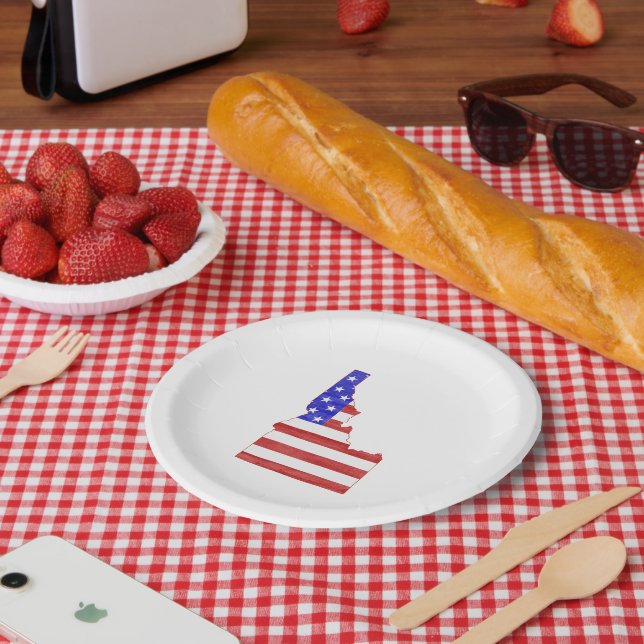 Idaho Shaped American Flag Patriotic Idahoan Pappteller (Picknick)