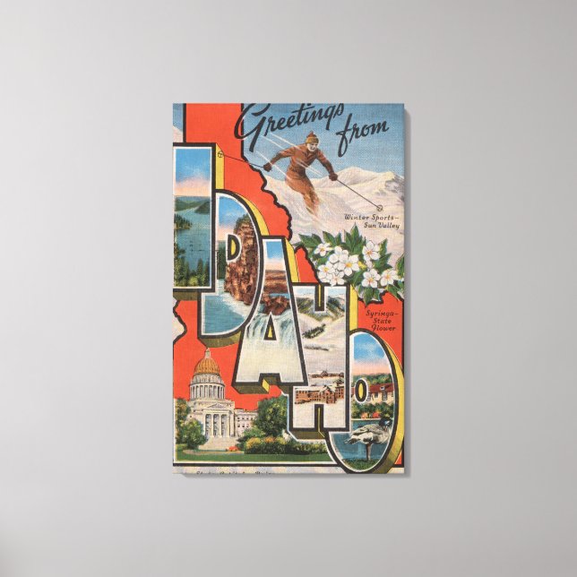 Idaho (Skifahren)Große BriefmarkenszenenIdaho Leinwanddruck (Vorderseite)