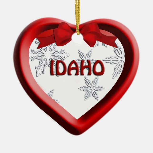 Idaho Snowflake Herz Weihnachtsschmuck (Vorne)
