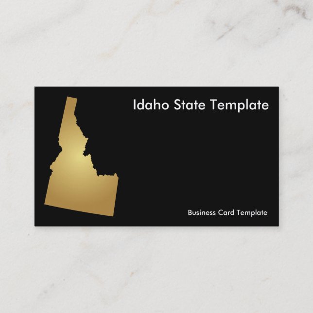 Idaho Staat Business Card Metallic Gold Visitenkarte (Vorderseite)