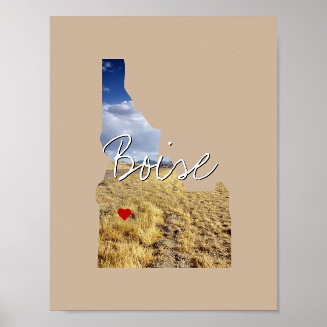 Idaho Staat Foto Einfügen und Ortsname Poster (Vorne)