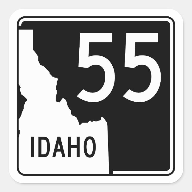 Idaho Staat Highway 55 Quadratischer Aufkleber (Vorderseite)