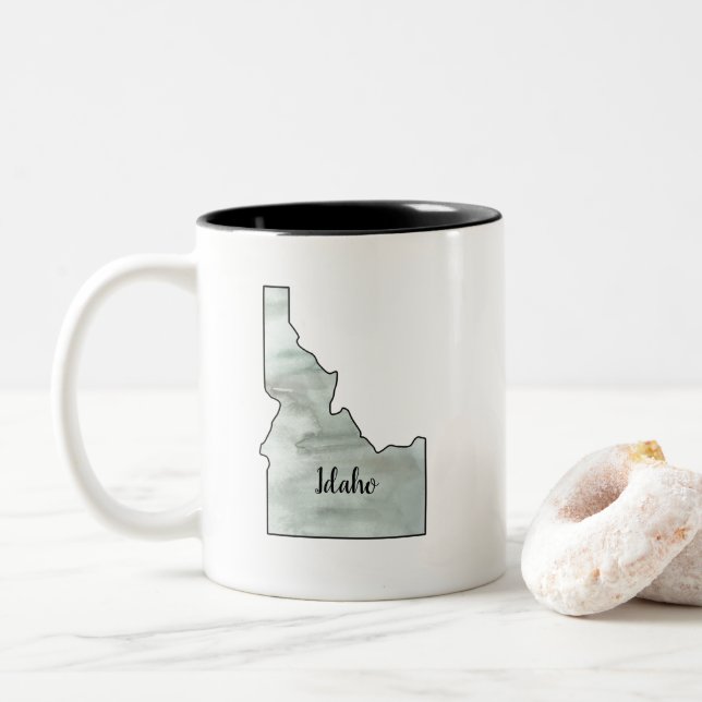 Idaho Staat Illustration Zweifarbige Tasse (Mit Donut)