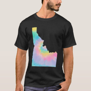 Idaho Staat Karte Gefärbte Krawatte Niedlich Retro T-Shirt