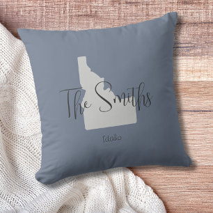 Idaho Staat Kontur Familienname Throw Kissen