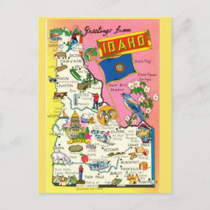 Idaho Staat Map Postkarte
