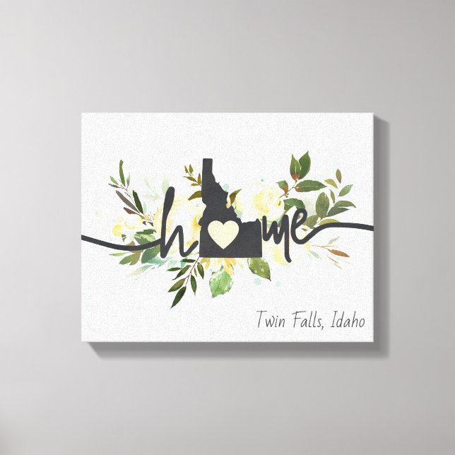 Idaho Staat Personalisiert Ihre Zuhause City Rusti Leinwanddruck (Vorderseite)