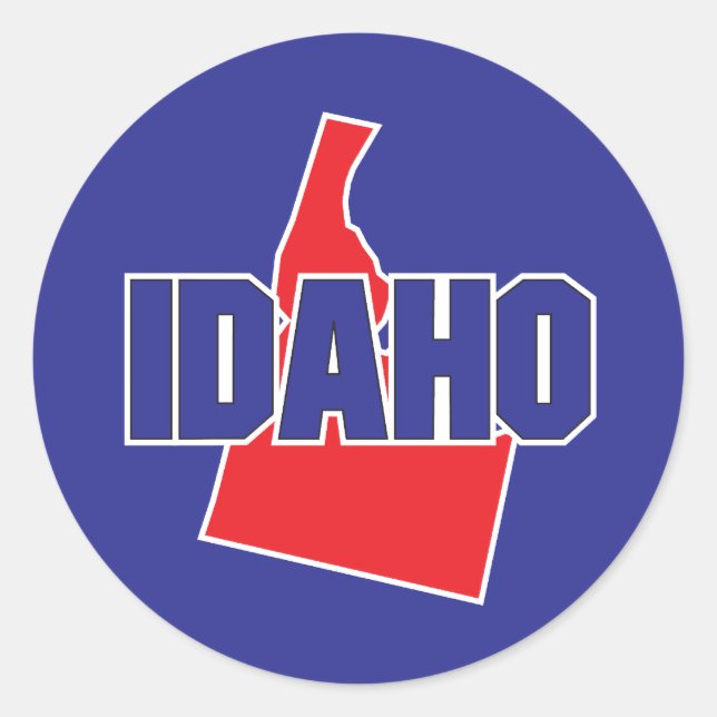 Idaho Staat Runder Aufkleber (Vorderseite)