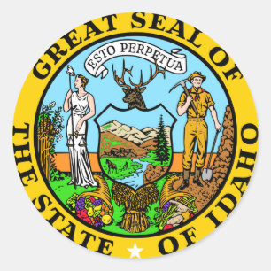 Idaho Staat Siegel Amerikanische Republik Symbol-F Runder Aufkleber