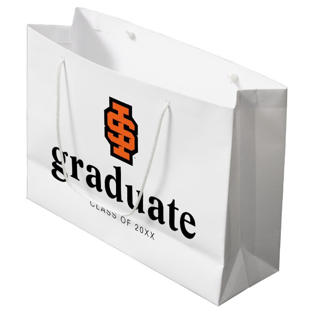 Idaho Staat University Bold Bengals Logo Große Geschenktüte (Vorderseite Schrägansicht)
