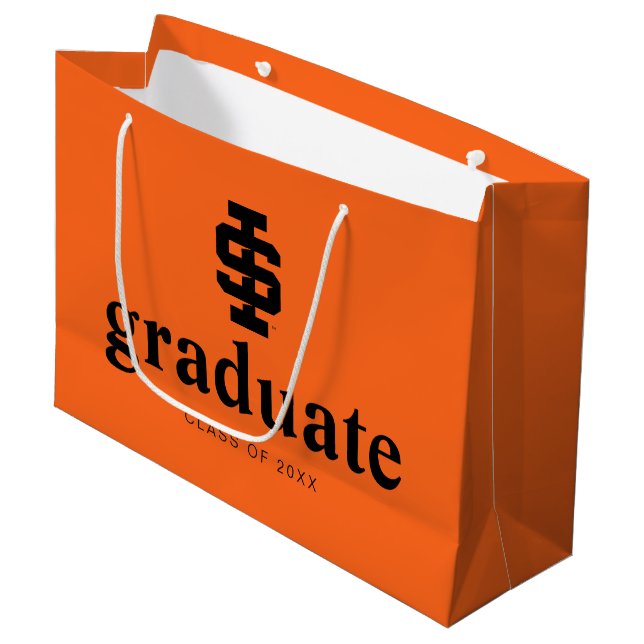 Idaho Staat University Bold Bengals Logo Große Geschenktüte (Vorderseite Schrägansicht)