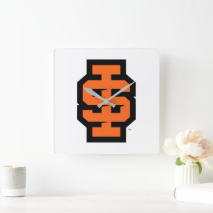 Idaho Staat University Bold Bengals Logo Quadratische Wanduhr
