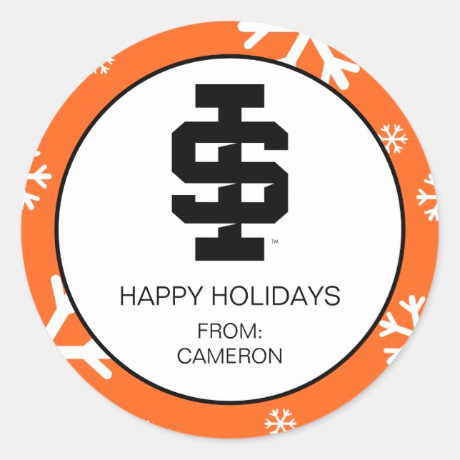 Idaho Staat University Bold Bengals Logo Runder Aufkleber (Vorderseite)