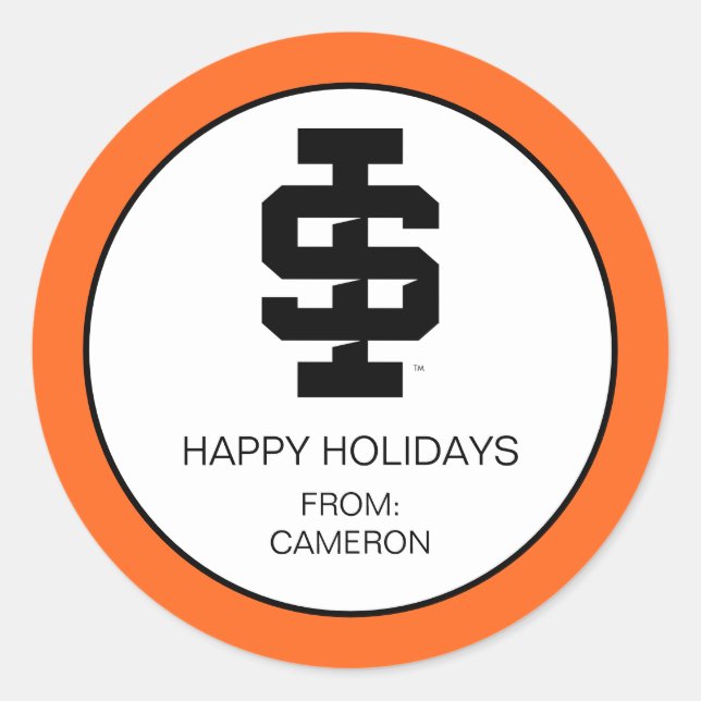 Idaho Staat University Bold Bengals Logo Runder Aufkleber (Vorderseite)