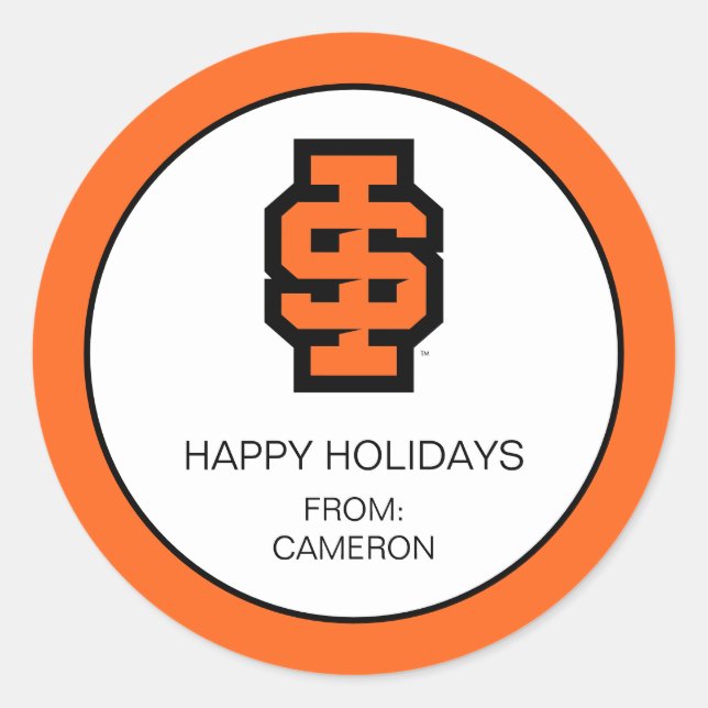 Idaho Staat University Bold Bengals Logo Runder Aufkleber (Vorderseite)