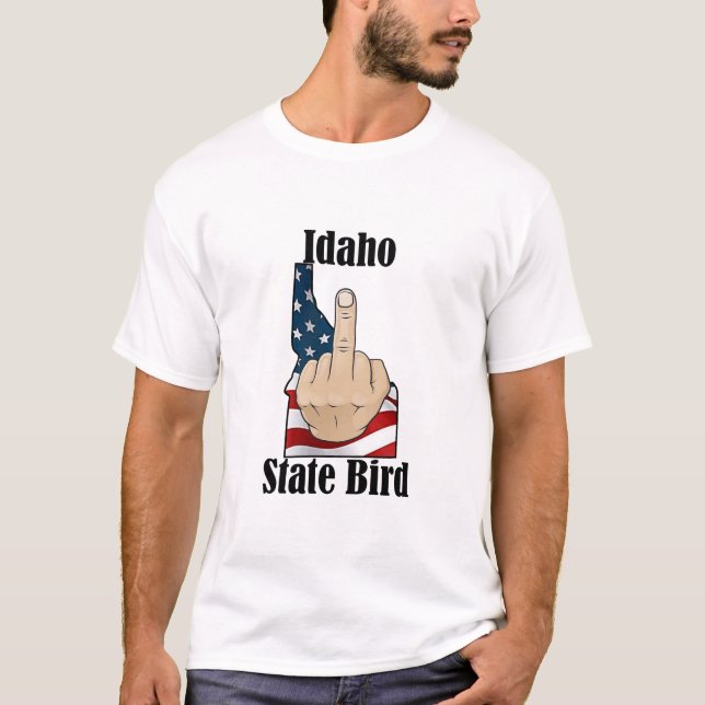 Idaho Staat Vogel T - Shirt Mittelfinger (Vorderseite)