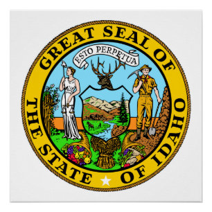 Idaho-Staats-Siegelamerika-Republiksymbolflagge Poster