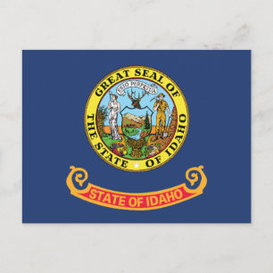 Idaho Staatsflagge Gem State Siegel Bergmann & Elc Postkarte