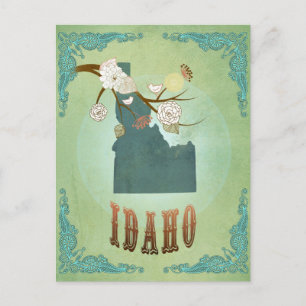 Idaho-Staatskarte – Grün Postkarte
