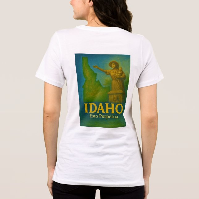 Idaho State Art T-Shirt - Tri-Blend Shirt (Rückseite)