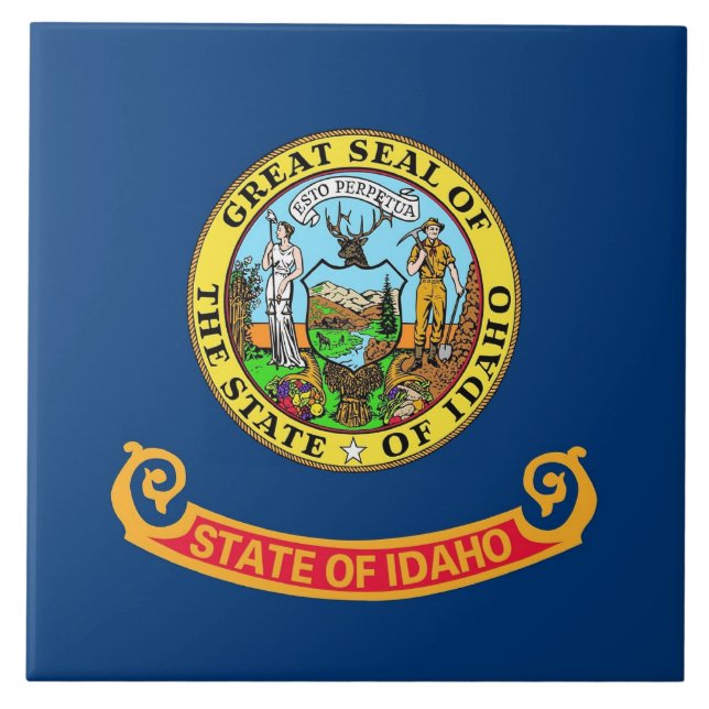 Idaho State Flag Tile Fliese (Vorderseite)