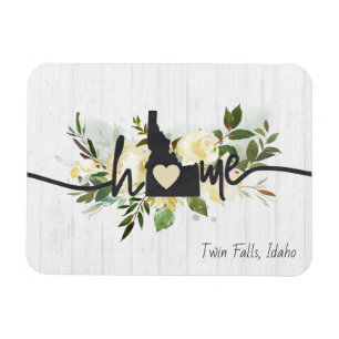 Idaho State Personalisiert Ihre Heimatstadt Rustik Magnet