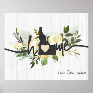 Idaho State Personalisiert Ihre Heimatstadt Rustik Poster