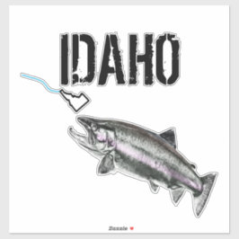 IDAHO STEELHEAD - HIER FISCHFISCHE - STREKENDE IDA AUFKLEBER