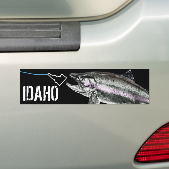 IDAHO STEELHEAD - HIER FISCHFISCHE - STREKENDE IDA AUTOAUFKLEBER (Auf Auto)