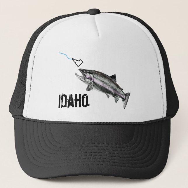IDAHO STEELHEAD - HIER FISCHFISCHE - STREKENDE IDA TRUCKERKAPPE (Vorderseite)