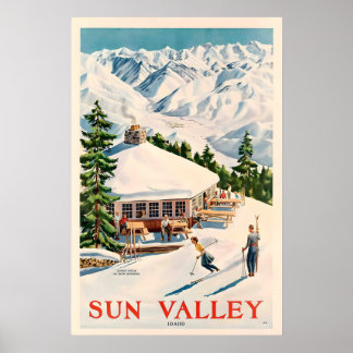 Idaho Sun Valley Skigebiet USA Amerika Vintage Rei Poster