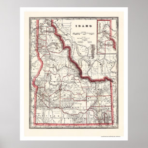 Idaho Township & Railroad Karte 1896 Poster