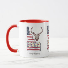 Idaho United Staaten Retro Map Vintag Deer USA